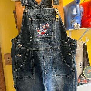 Vintage women’s large Disney SOS overalls denim